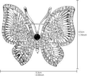 img 1 attached to 💎 Exquisite and Elegant: Jones New York Silver Butterfly Clear Crystal Rhinestones Brooches and Pins