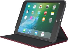 img 1 attached to 📱 Durafolio Luxury Edition Case and Stand for iPad Mini 4, Carbon Fiber Black/Crimson Red/Slate - Speck Products (73885-5077)