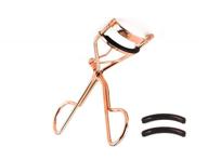 🔶 emilystores golden professional makeup tool: metal eyelash curler with 2 silicone refill pads - pinch pain free, 1pc logo