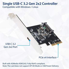 img 3 attached to 🚀 Высокоскоростная USB-C расширительная карта: IO CREST USB-C 3.2 Gen 2x2 Type-C 20 Gbps PCI-e Gen 3 x4 с ASMedia ASM3242 и SATA Power.