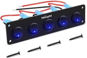 img 4 attached to 🔵 Nilight 90018E 5 Gang 3 Pin Rocker Panel: Waterproof On-Off Toggle Switches for Vehicles - 12V/24V 20A, RVs, Boats, Trucks - Blue, 2-Year Warranty