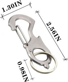 img 1 attached to 🔑 High-Quality Stainless Steel Carabiner Keychain with Glass Breaker, Bottle Opener, and Multi-Tool features