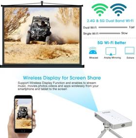 img 3 attached to 📽️ PTVDISPLAY Pocket Portable Mini Projector, Full HD 1080P Pico Bluetooth Video WiFi DLP Projector with Android Support, HDMI USB TF Card Connectivity, Wireless Home Projector
