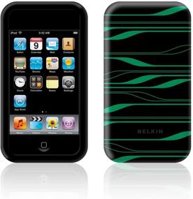img 1 attached to 📱 Enhanced Silicone Sleeve Case for iPod touch 2G, 3G (Black/Green) by Belkin