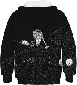 img 3 attached to ALUWU Boys Girls Hoodies: Trendy 3D Print Pullover Sweatshirt with Pocket (Sizes 5-14T)