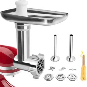 img 4 attached to 🍖 Leixe Metal Food Grinder Attachment for KitchenAid Stand Mixers: Versatile Tool with 2 Sausage Stuffer Tubes