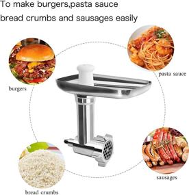 img 2 attached to 🍖 Leixe Metal Food Grinder Attachment for KitchenAid Stand Mixers: Versatile Tool with 2 Sausage Stuffer Tubes