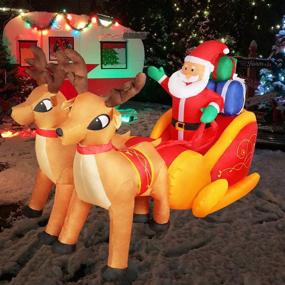 img 2 attached to 🦌 7 Feet Christmas Inflatable Decorations - Santa Claus on Sleigh with Reindeer, LED Lights, Xmas Party, Outdoor/Indoor Yard Decor