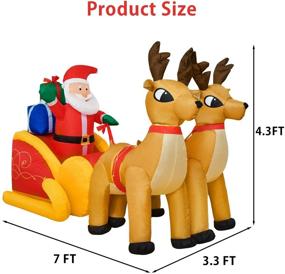 img 3 attached to 🦌 7 Feet Christmas Inflatable Decorations - Santa Claus on Sleigh with Reindeer, LED Lights, Xmas Party, Outdoor/Indoor Yard Decor