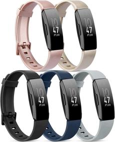 img 4 attached to 5 Pack Silicone Bands Compatible With Fitbit Inspire HR/Fitbit Inspire/Ace 2