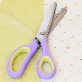 img 3 attached to 👌 Hui Tong Soft Grip Non-Slip Pinking Shears for Fabric, Ideal for Ambidextrous Usage (Serrated 5mm)