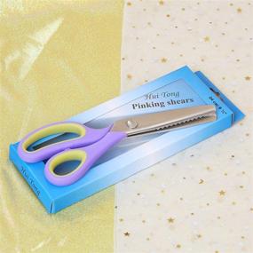 img 1 attached to 👌 Hui Tong Soft Grip Non-Slip Pinking Shears for Fabric, Ideal for Ambidextrous Usage (Serrated 5mm)