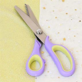 img 2 attached to 👌 Hui Tong Soft Grip Non-Slip Pinking Shears for Fabric, Ideal for Ambidextrous Usage (Serrated 5mm)