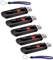 5 pack of sandisk cruzer glide 32gb usb 2.0 flash drives (sdcz60-032g) with bonus (2) everything but stromboli lanyards logo