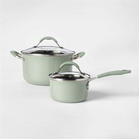 img 3 attached to 🍳 Discover the Irresistible Cravings by Chrissy Teigen 12pc Aluminum Cookware Set in Vibrant Green