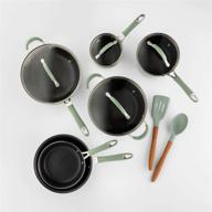 🍳 discover the irresistible cravings by chrissy teigen 12pc aluminum cookware set in vibrant green logo