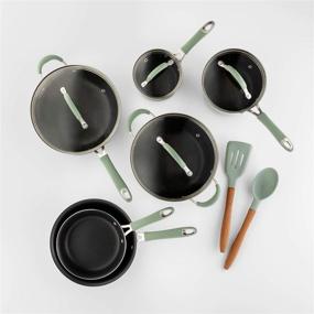 img 4 attached to 🍳 Discover the Irresistible Cravings by Chrissy Teigen 12pc Aluminum Cookware Set in Vibrant Green