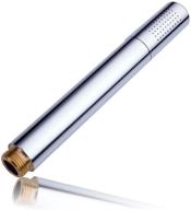 chrome handheld shower head round bar - solid copper, water saving sprayer nozzle for bathroom, pressurized & silver finished logo