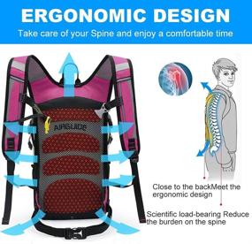 img 3 attached to 🎒 INOXTO Hydration Pack Backpack: Small Cycling and Hiking Daypack with 2L Water Bladder for Women and Men