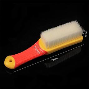 img 1 attached to Emoly 2 Pack Cleaning Brush for Bathroom, Shower, Sink, Carpet & Floor - Heavy Duty, Bristle Brushes with Comfort Grip & Flexible Stiff Bristles - (Yellow Red)