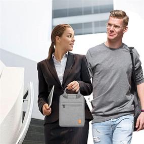 img 2 attached to 👜 Waterproof Tablet Shoulder Bag 11 Inch Briefcase Laptop Sleeve – Crossbody Carrying Case for 11" New iPad Pro 10.5 & 10.9, iPad Air, Microsoft Surface Go 2, and Galaxy Tab A 10.1 in Grey