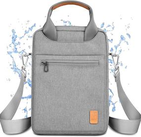 img 4 attached to 👜 Waterproof Tablet Shoulder Bag 11 Inch Briefcase Laptop Sleeve – Crossbody Carrying Case for 11" New iPad Pro 10.5 & 10.9, iPad Air, Microsoft Surface Go 2, and Galaxy Tab A 10.1 in Grey