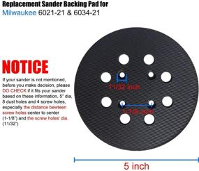 img 3 attached to High-Quality 5-Inch 8-Hole Hook & Loop Sander Backing Pad Replacement for Milwaukee 51-36-7090 & 51-36-7100: Compatible with Milwaukee 6021-21 & 6034-21 Random Orbit Sanders