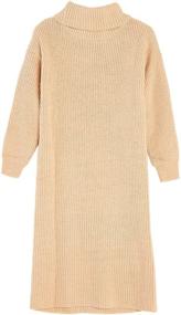 img 1 attached to Stylish Girls' Dresses with Oversized Sleeve Sweater Turtleneck Pullover