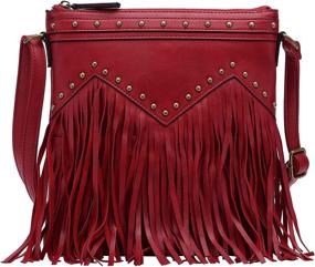 img 4 attached to 👜 BRENTANO Vegan Fringed Crossbody Handbags with Studs, Wallets, and Crossbody Bags for Women