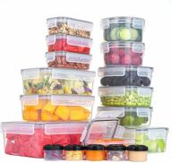 🍱 36-piece bpa-free plastic food storage containers with lids: dishwasher, microwave, & freezer safe, 1.4 oz to 84.5 oz capacity логотип