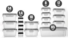 img 3 attached to 🍱 36-Piece BPA-Free Plastic Food Storage Containers with Lids: Dishwasher, Microwave, & Freezer Safe, 1.4 Oz to 84.5 Oz Capacity