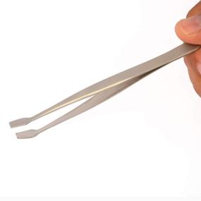 img 2 attached to 🐝 BeeSpring Stamp Tweezers - 4.7 inch Curved Stamp Tongs. Ultra-Thin Edges, Ideal for Stamp Collecting, Collection Book, and Collectors Album