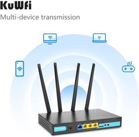 img 3 attached to 📶 KuWFi 4G LTE WiFi Router: High-Speed Industrial Wireless CPE for 32 Wi-fi Users, CAT4 150Mbps, 3G/4G SIM Card, RJ45, 4pcs External Antennas