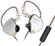 cca ca4 iem earphones: hifi stereo bass dj monitor with noise isolation, removable 2pins connector, and mic - black logo