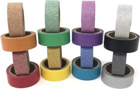 img 2 attached to 🎨 Multi-Purpose Washi Tape Set - 24 Rolls in Solid, Glitter & Foil Colors for Scrapbooking, Journaling, Planners, Gift Wrapping, DIY Arts & Crafts - Suitable for Adults and Kids