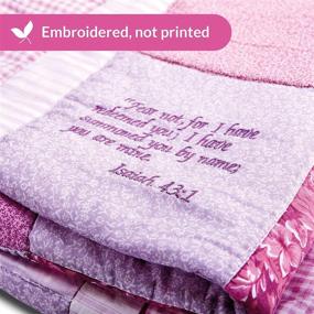 img 3 attached to 🔖 Stuff4Tots - Inspirational Scripture Baby Blanket: Beautiful Quilt for Boys and Girls, Soft Cotton, Ideal for Newborns, Infants, and Toddlers (Pink, Size: 40” x 45”)