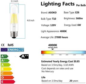 img 2 attached to 💡 Daylight Dimmable LED Filament Bulb - Incandescent Equivalent