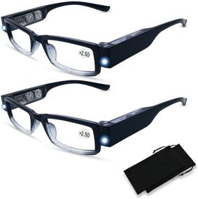 img 4 attached to 2 Pack LED Readers: Lighted Eyeglasses with Magnifier for Enhanced Reading Experience