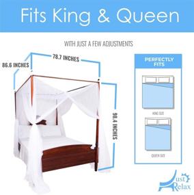 img 1 attached to 🛏️ White Full/Queen/King Bed Canopy Set - Elegant Decorative Four Corner Post Design (86.6x78.7x98.4 Inches)