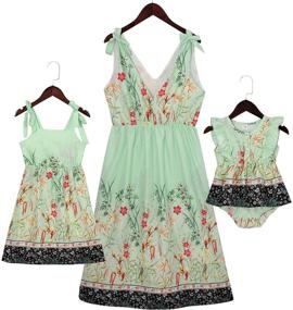 img 4 attached to 👗 Mumetaz Mommy Shoulder Straps Floral Girls' Clothing Set for Dresses