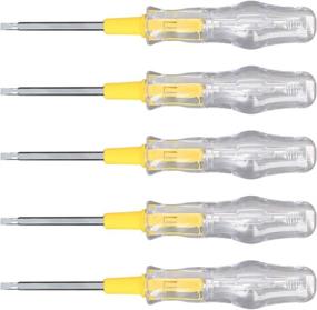 img 4 attached to ⚡️ Fielect 5pcs Tester Screwdriver: Electric Contact Voltage Detector Pen with Dual Head Slot Phillips, Ideal for Circuit Testing 100-500V