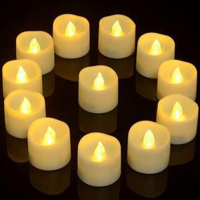 img 4 attached to PChero LED Tea Lights: Set of 12 Timed Battery Operated Flameless Flickering Votive Tealights for Halloween, Christmas, Wedding, Outdoor Home Decor