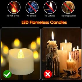 img 3 attached to PChero LED Tea Lights: Set of 12 Timed Battery Operated Flameless Flickering Votive Tealights for Halloween, Christmas, Wedding, Outdoor Home Decor