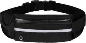 img 4 attached to 🏃 Fitness Waist Pack, Lightweight Running Belt Holder, Bounce-Free Waist Pouch for Men and Women, Adjustable Sports Waistband Bag, Suitable for All Phone Types (Black)