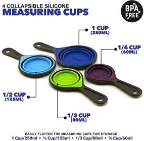 img 2 attached to Portable Food Grade Silicone Collapsible Measuring Cups 🥄 and Spoons - Ideal for Liquid & Dry Measuring