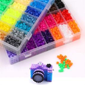 img 1 attached to 🎁 Weychen 8800pcs Fuse Beads Kit - 48 Colors 5mm Fuse Beads Craft Set - Iron Beads - Including 5 Pegboards, 4 Ironing Paper & 1 Tweezers - Perfect Christmas and Birthday Gift