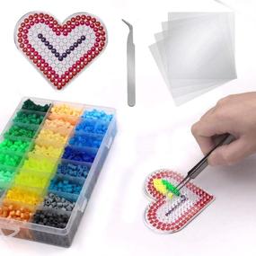 img 3 attached to 🎁 Weychen 8800pcs Fuse Beads Kit - 48 Colors 5mm Fuse Beads Craft Set - Iron Beads - Including 5 Pegboards, 4 Ironing Paper & 1 Tweezers - Perfect Christmas and Birthday Gift