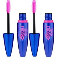 🚀 maybelline new york volum' express the rocket washable mascara makeup, blackest black, 2 count: dramatic volume for stunning lashes logo