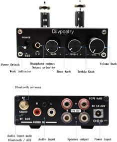 img 2 attached to 🔊 Dilvpoetry R50 6J4 Tube Amplifier - High-Fidelity Audio Stereo Digital Amplifier with Headphone Amplifiers, Bluetooth, Treble, Bass, Desktop Preamp (Black)