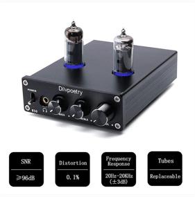 img 3 attached to 🔊 Dilvpoetry R50 6J4 Tube Amplifier - High-Fidelity Audio Stereo Digital Amplifier with Headphone Amplifiers, Bluetooth, Treble, Bass, Desktop Preamp (Black)